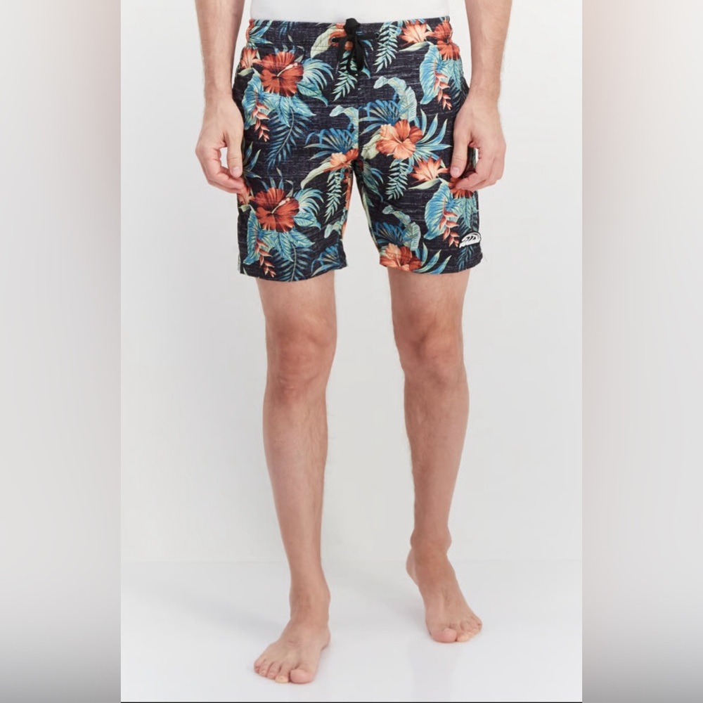 Pipeline Floral Tropical Print Swim Trunks - XL - Picture 2 of 9